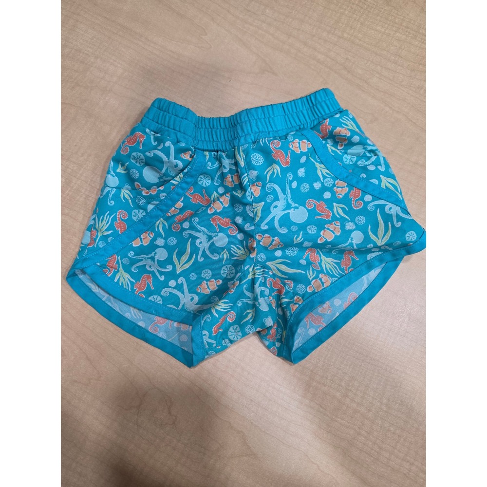 Columbia Toddler 3T Teal Sea Life Print Omni-Shade Shorts with Pockets